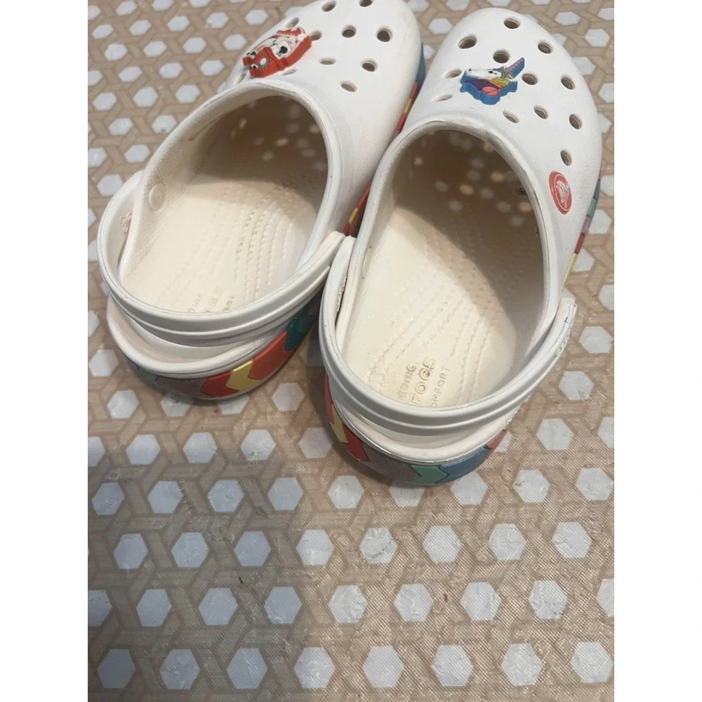 Toddler Crocband Arrow Band Clog  White Size C12